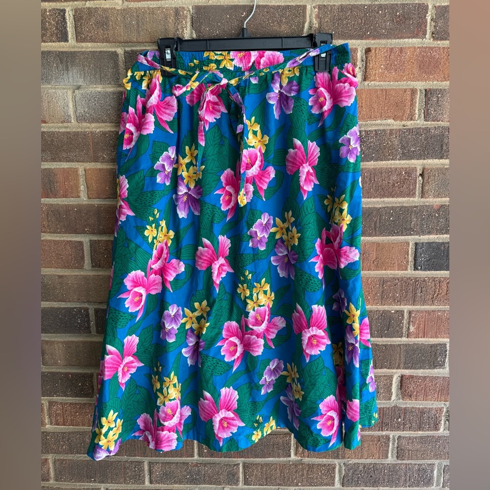 80’s vintage Floral Women's Hawaiian Wrap Skirt